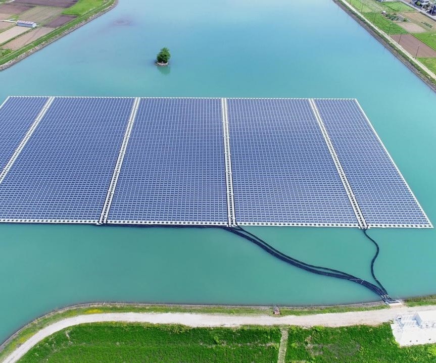 Photovoltaik-Halterung für Wasseroberflächen