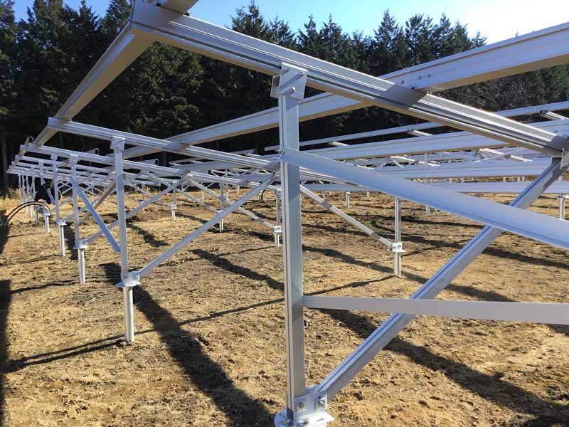 Aluminum Ground Solar Mount with Ground Screw Foundation